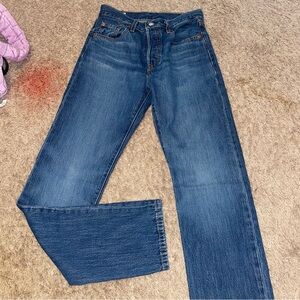 Levi 501 Dark Wash Denim Jeans with Multiple Buttons
